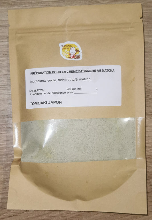 Préparation pour la crème pâtissière au matcha